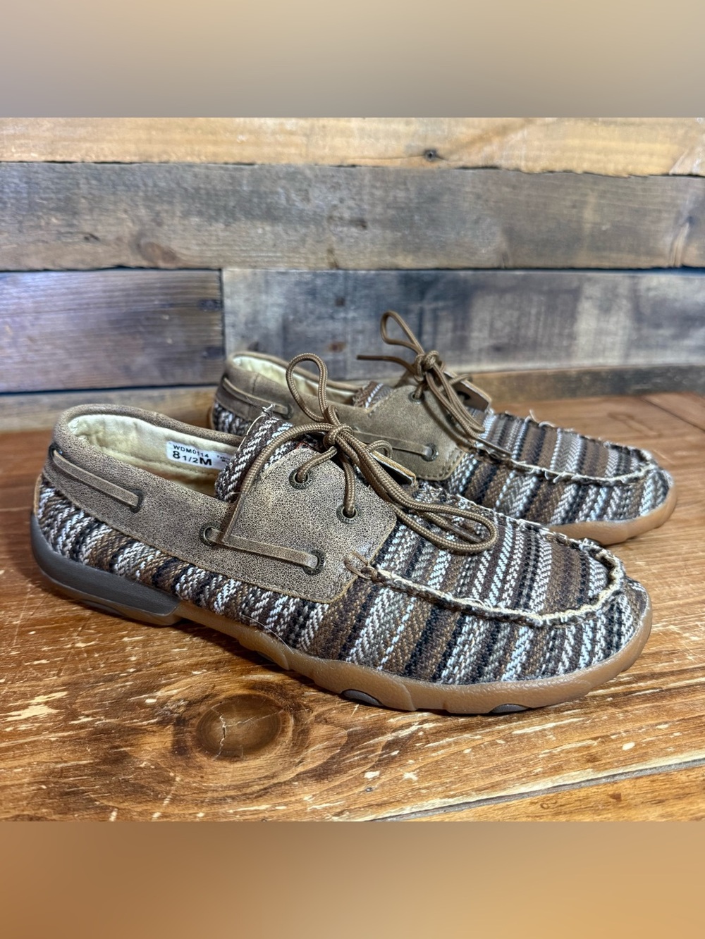 Twisted X Boat Shoes Driving Mocs Lace Up Shoes WDM0114 Womens Size 8.5